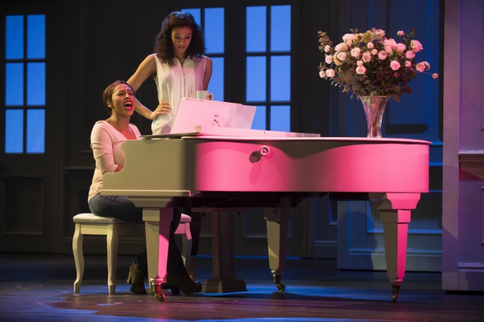 image of Alexandra Burke as Rachel Marron and Melissa James as Nicki Marron in THE BODYGUARD
