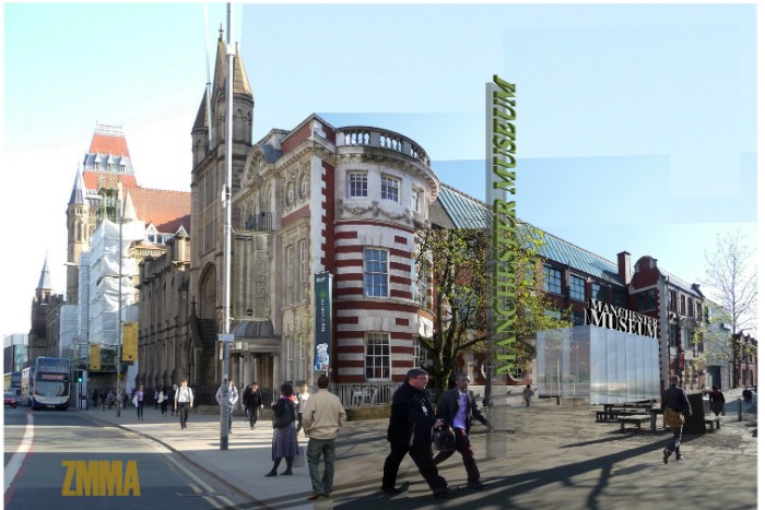 Manchester Museum Architect's Render of New Entrance Architect - impression image credits Design by ZMMA