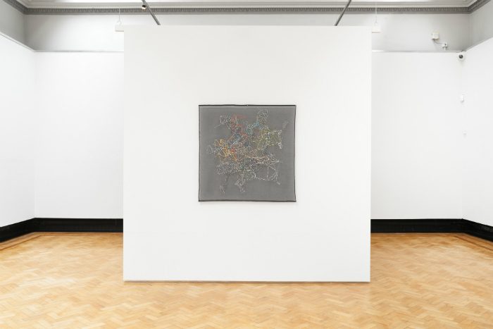 Installation View – Study 432, 2017 44”x 44” Embroidery on Organdy. image courtesy Touchstones Rochdale / White Cube