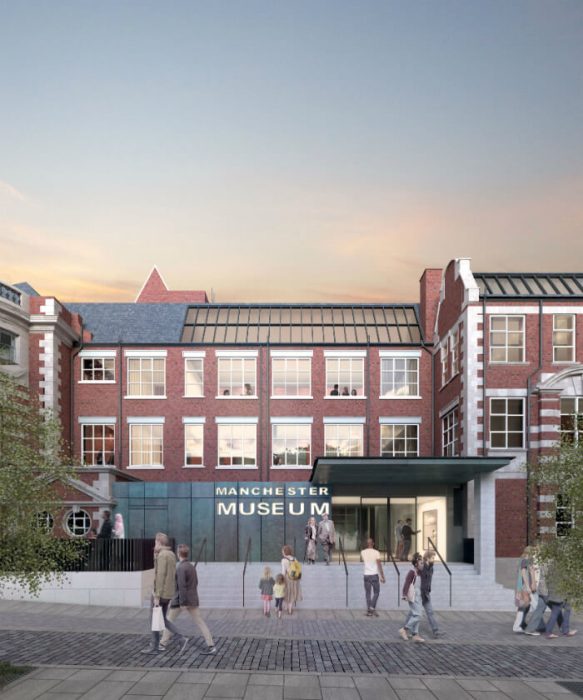 Entrance Elevation of Manchester Museum's proposed entrance, credit: Purcell UK