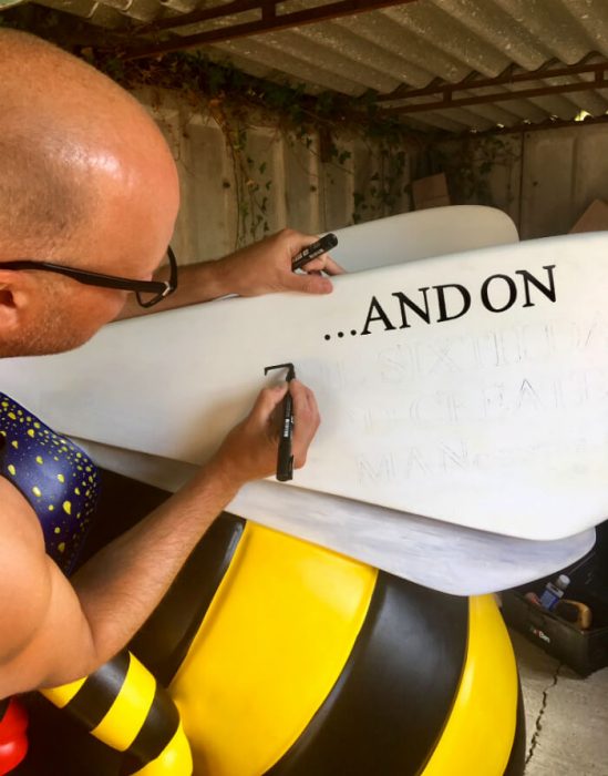 Hac-BEE-Enda be sculpture has been commissioned by The Printworks and created by Justin Eagleton